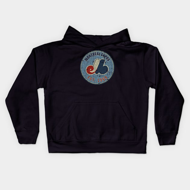 MONTREAL EXPOS 60S -  RETRO STYLE Kids Hoodie by lekhartimah